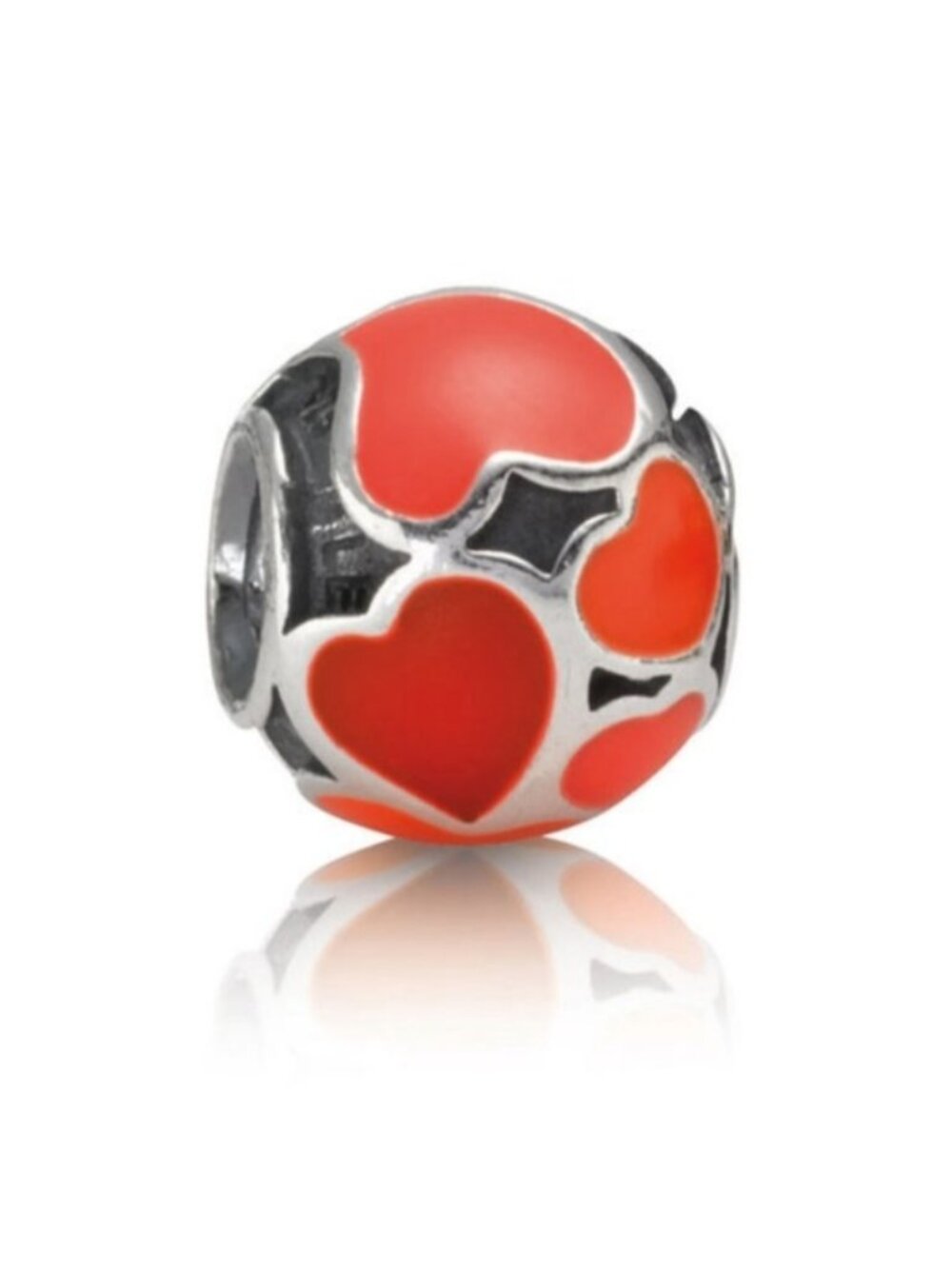Pandora Sterling Silver Red Hot Love Charm 925 ALE 790436 Valentine Hearts